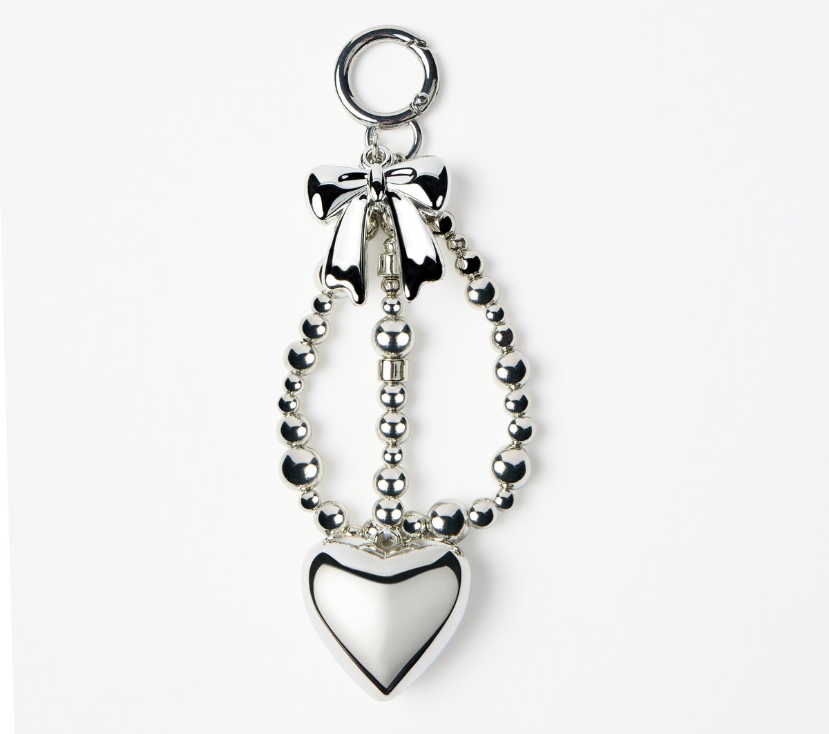 Bag Charm - Silver Heart