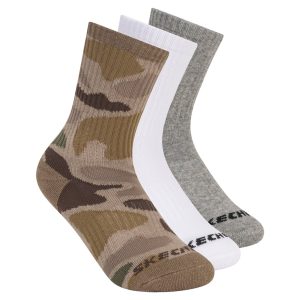 3 Pack Boys' Crew Camo Socks